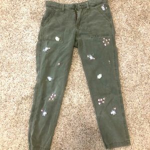 Lucky brand cargo embroidered pants. Olive Green 2/26